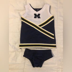 0-3 Months Michigan Baby Cheerleader Outfit